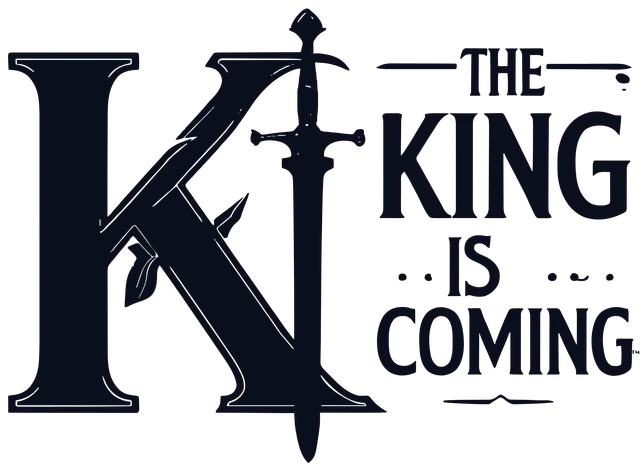 The King Is Coming Show™ — full logo, navy (for light grounds)