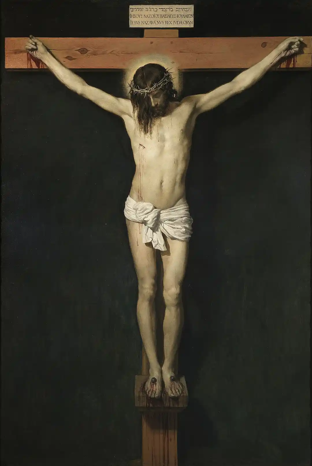 Christ Crucified — a single luminous figure against a dark ground